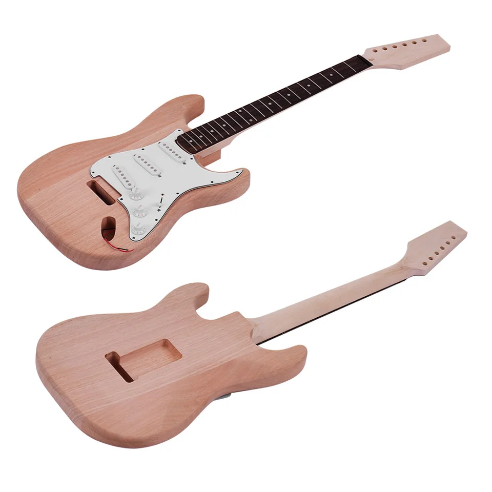 Nedokončená DIY elektrická gitarová súprava Guitar Barrel Blank Drevená drevená gitarová náhradná časť javorovej gitarovej hmatníka