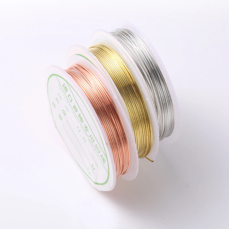 Nedostalejší trojfarebný medený drôt0,8 mm zlato/strieborné/ručné zlato ručné doplnky DIY šperky na výrobu materiálov Špeciálny medený drôt