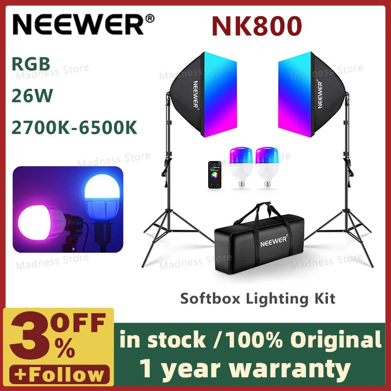 NEEWER NK800 RGB Softbox Lighting Kit s ovládaním aplikácie