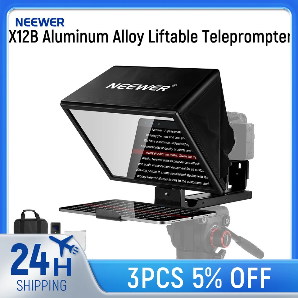 Neewer X12B Hliníková zliatina zliatiny Lifable Teleprompter 12 