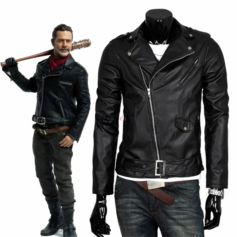 Negan Sopa The Walking Dead Cosplay kostým čierna negan bunda pu kožený kabát horor film TV Halloween kostým pre ženy