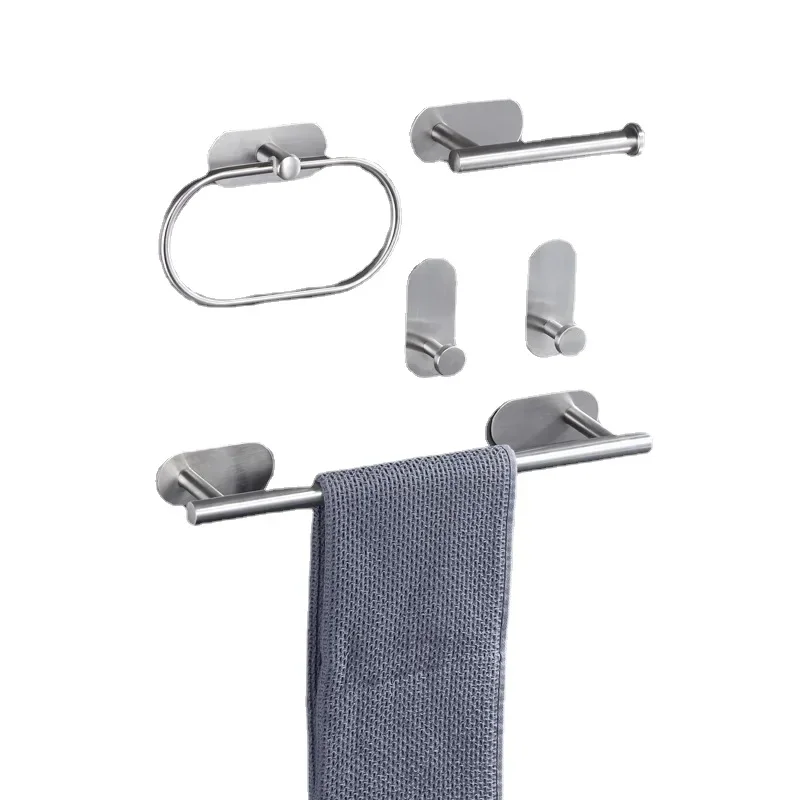 Nehrdzavejúca oceľ Žiadne vŕtanie samolepiaci uterák, držiak na uterák, držiak na uterák na uterák Čierny strieborný zlatý kúpeľňa Hardware Set