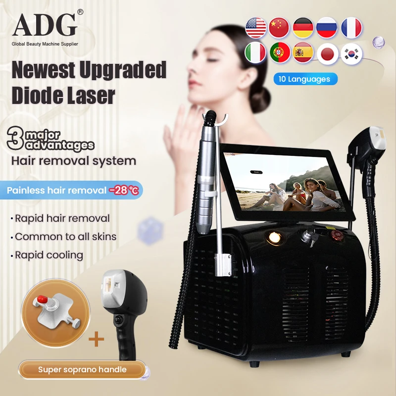 Nemecko bar 808nm 755nm 1064nm bezbolestné demontáž diód laseru 2 v 1 Q-prepínajúcom tetovaní Tattoo Pico Laser Hollywood Peel