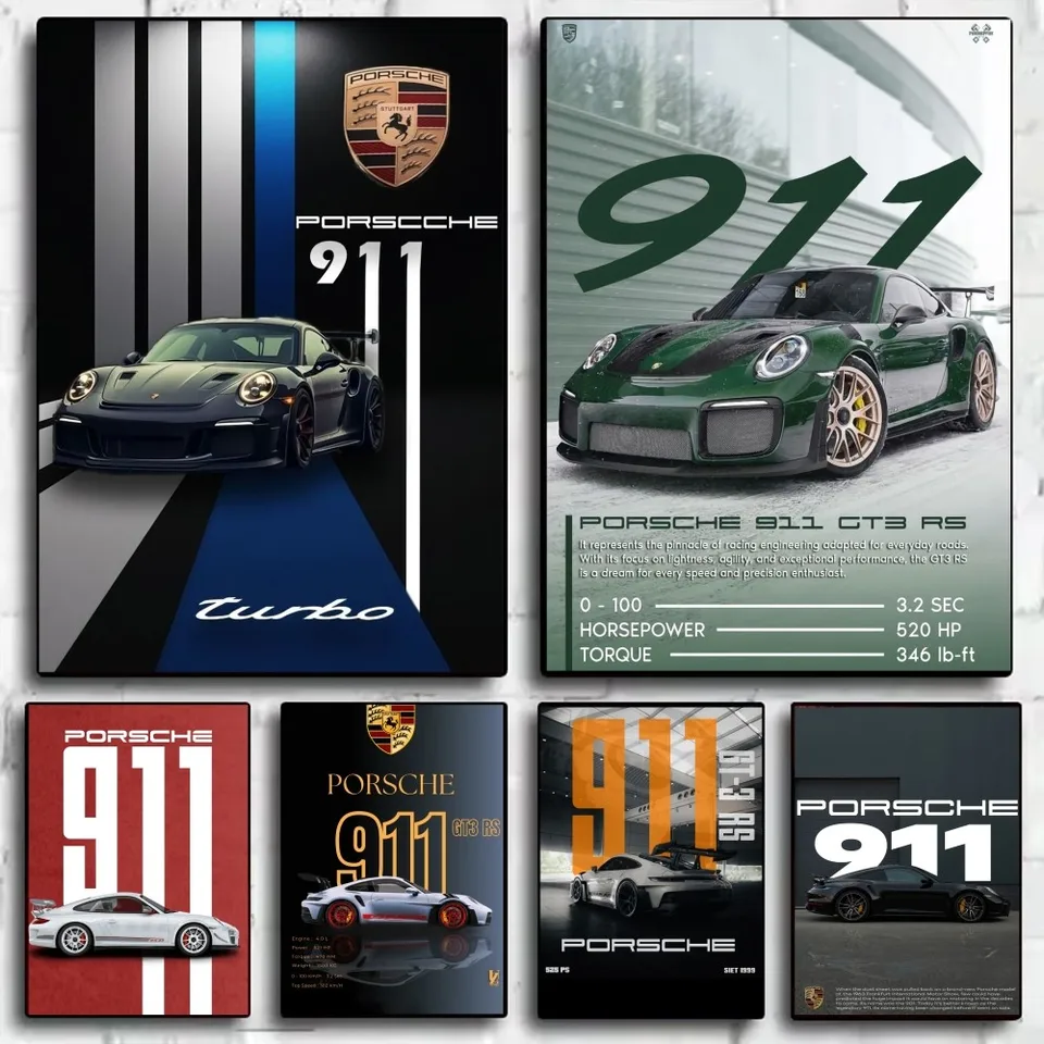 Nemecko P-produkcie športových automobilov séria 911 plagát HD Art SPEEPPY WATERPOPROPLE DOMORE HOME DOMÁCI