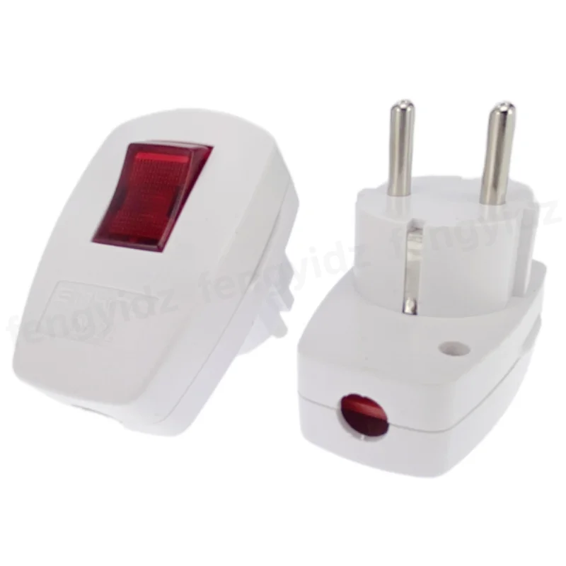Nemecko Schuko prehodnotiteľné napájacie zástrčka s zapnutím výkonu SWTich 250V 10A EU Plug Adapter Connector pre výkonový kábel