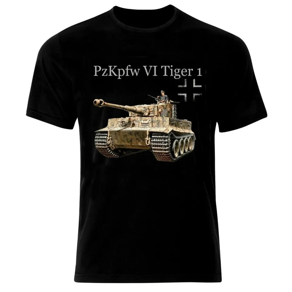 Nemecko Vojenské brnenie Pzkpfw VI Panzer Tiger 1 Tank Tričstvo Summer bavlna s krátkym rukávom O-Neck Men tričko nové