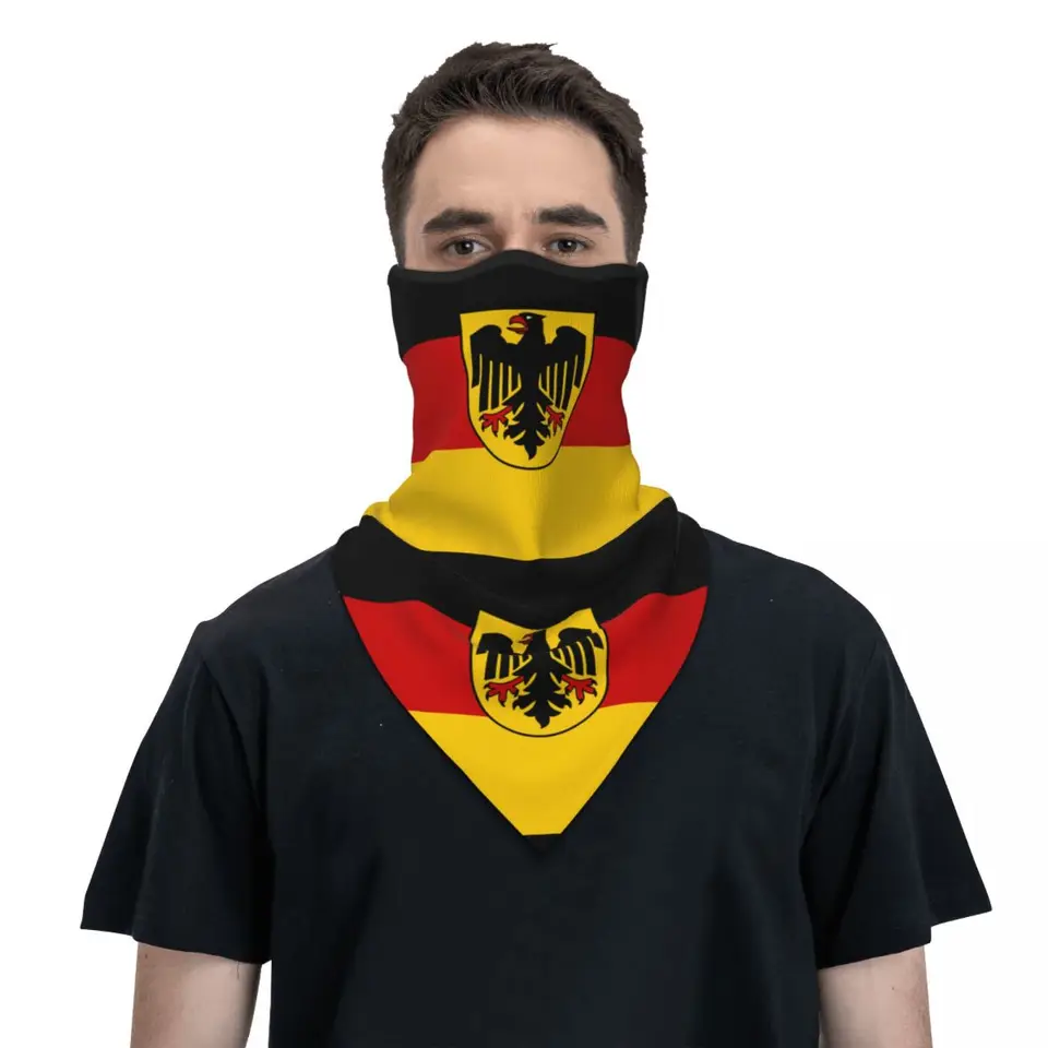 Nemecká vlajka zimný krk Maskrší žien Men muž na turistickej kempingovej trubici šál nemecký patriotický tvár Bandana Gaiter