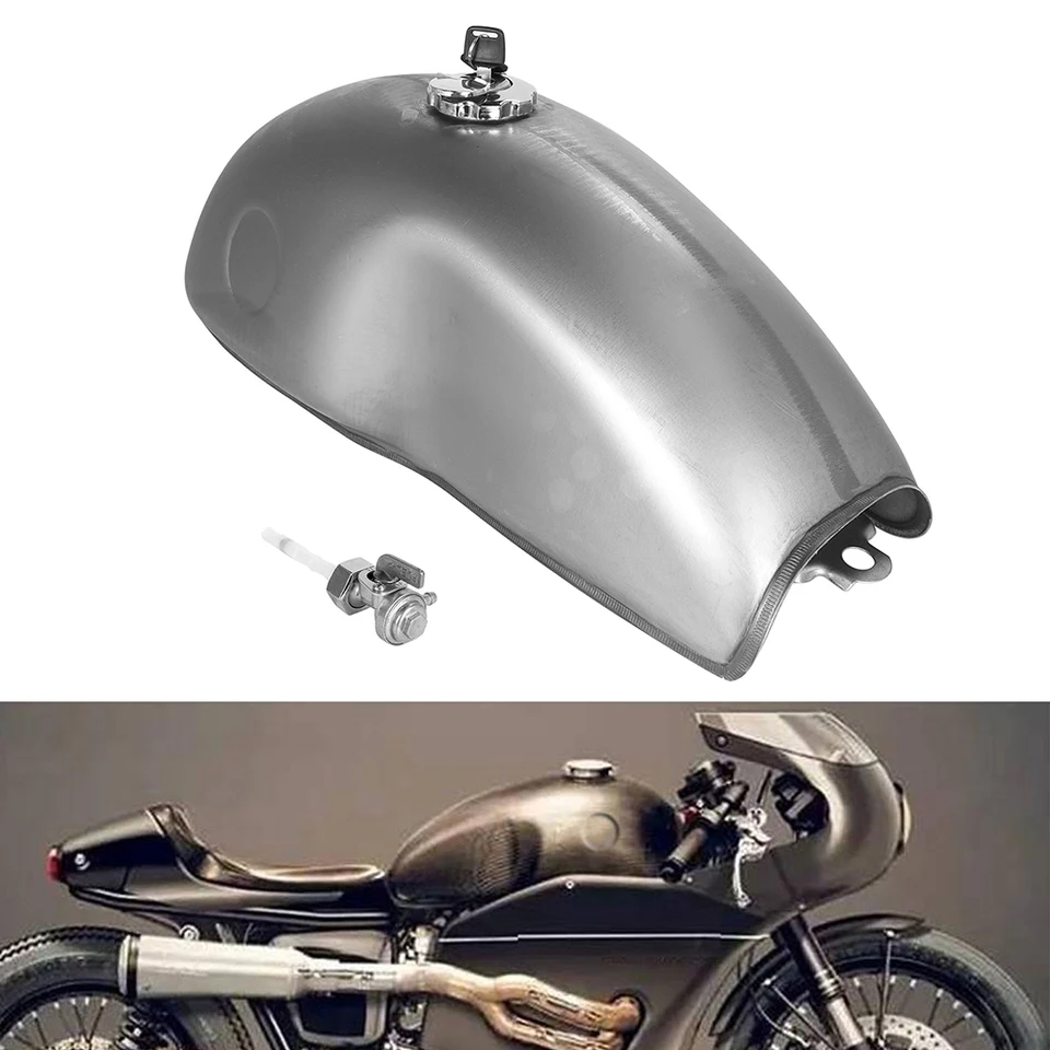 Nenabretá 10l 2,6 gal motocyklová plynová nádrž Univerzálna palivová nádrž s hustou petcock pre pretekár Yamaha Honda Kawasaki Cafe