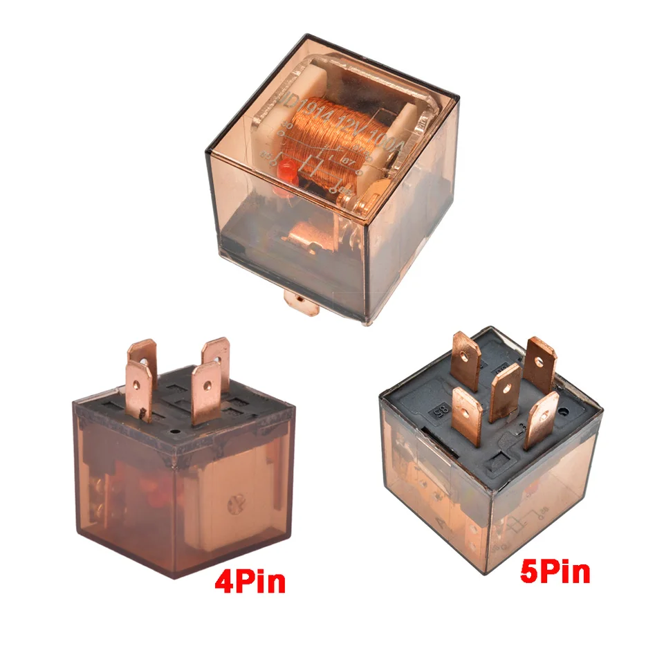 Nepremokavé automobilové relé 12v 24v 80a 100a 4pin 5pin 5pin Spdt Control Zariadenie automobilu auto s vysokou kapacitou prepínanie