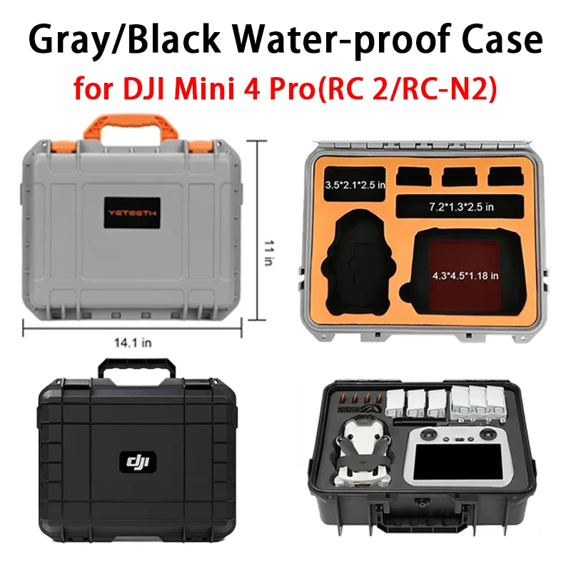 Nepremokavé puzdro pre DJI Mini 4 Pro Storage Bag RC 2/N2 prenosný kufrový výbuch prepravný prepravný prepravný prepravný pre
