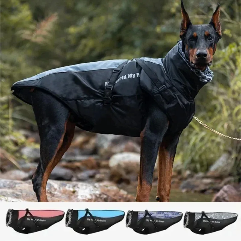 Nepremokavé veľké psie oblečenie teplé veľké psie kabát bunda reflexné pláštenky pre plášte pre stredne veľké psov francúzsky buldog xl-6xl