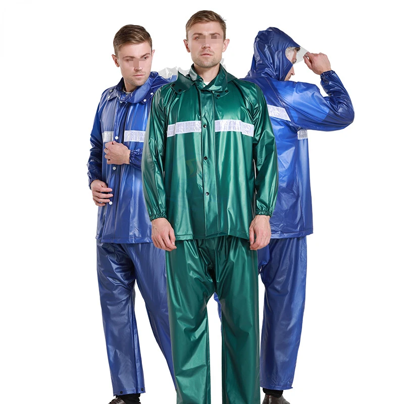 Nepremokavé zahusťované PVC Split Rainscoat pre ženy Mento pre nepriepustné dažďové plášť dažďové nohavice vyhovujú ochranným dažďovým odevom