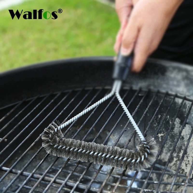 Nepríjemný grilovaný gril BBQ Brush Crush Creast Ocel Wire Bristles Čistiace kefy s rukoväťou trvanlivé varenie BBQ Nástroje horúce