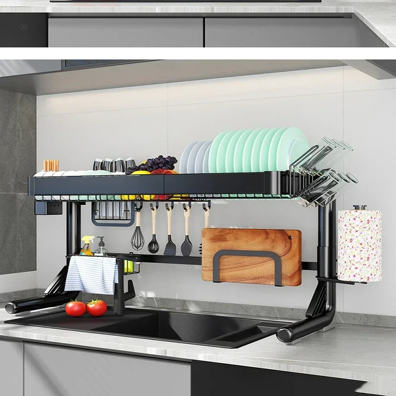 Nerezová oceľ kuchynská miska misky na stojan na kuchynské vybavenie kuchynské zásoby Organizátor Rack Pulttop Dish Spachtula Cutting Board Randa