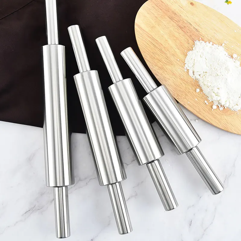 Nerezová oceľ Rolling Pin Neprepieť pečiva cesto na pečenie pečené pečenie pizza rezance cookie koláč Piece cestoviny výroby pečenia kuchynské náradie