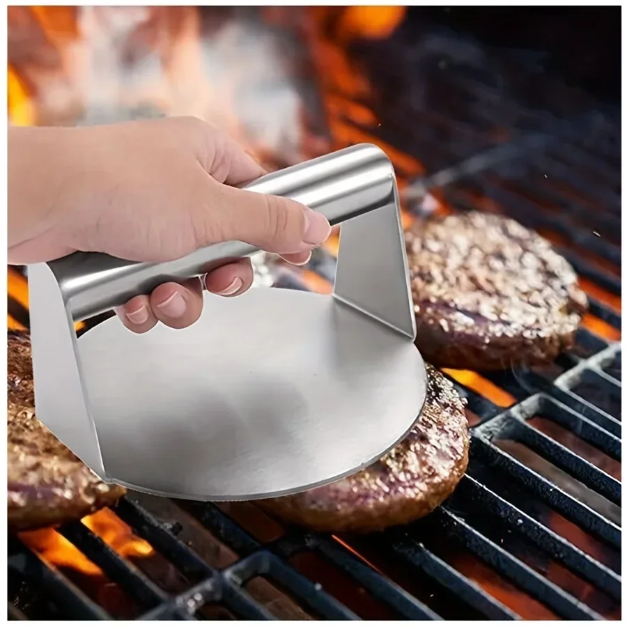 Nerezová oceľ Smash Burger Press Hamburger Patties Meat Masher Kruhové mäso Press forma pre deli mäso kuchynské doplnky