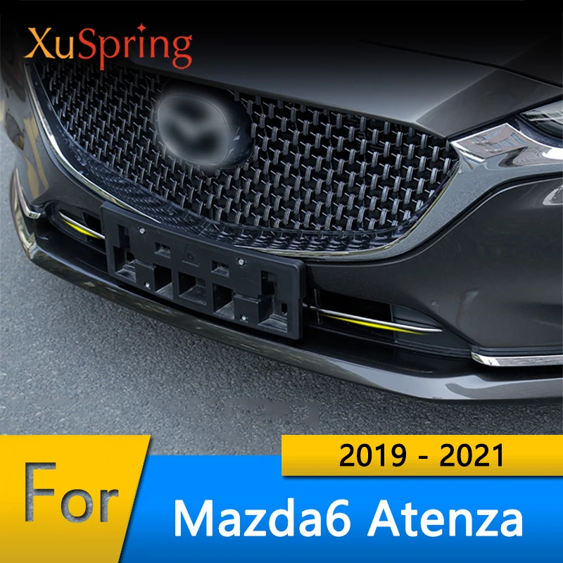 Nerezová oceľová príslušenstvo auto predné mriežky mriežky slepacie prúžky nálepka STYLING PRÍSLUŠENSTVO pre Mazda 6 Atenza 6 2019-2021