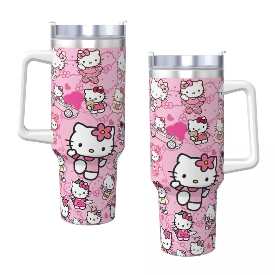 Nerezová pohárik Hello Kitty Termálne šálky Neprestrazivú horúce nápoje hrnčeky šálka kemping dizajn fľaša s vodou