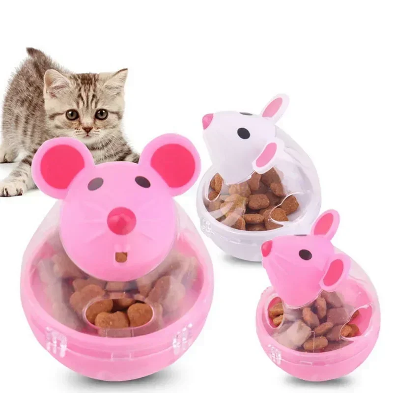 Netesný potravinový bubon Feeder Snack lopta roztomilý malá myš Hray Cat Food Interaktívna hračka pomalé jedlo pre domáce zvieratá Dodávky hračiek
