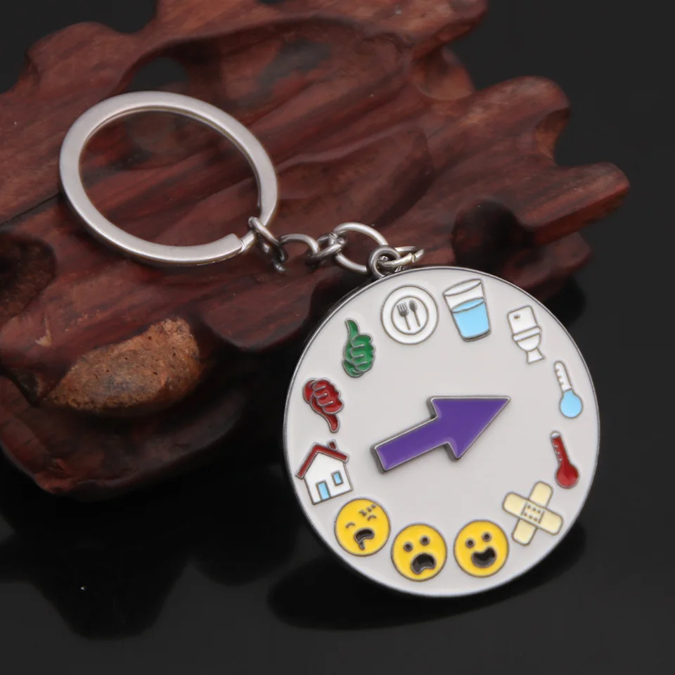 Neverbálna komunikačná spriadanie Keychain Interaktívna nálada vyjadrujúca tvorivé kľúčové kľúče pre introvertov darček