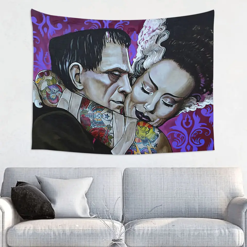 Nevesta Frankenstein Tapestry Hippie Room Decor Decor Science Fiction Horor Film Tapitíl