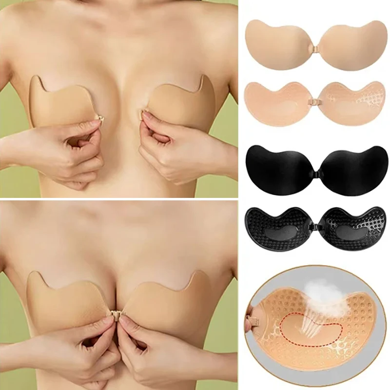 Neviditeľné lepkavé podprsenky pre ženy lepiace vložky Žena silikónová podprsenka sexy remienok bez ramienok Brassiere Push Up Backless podprsenka