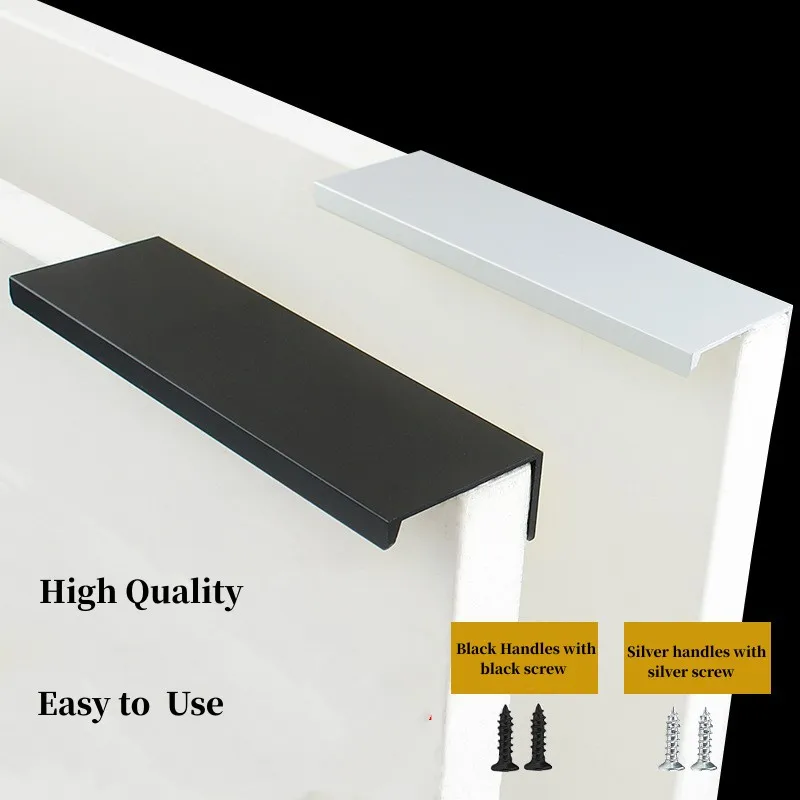 Neviditeľné tesnenie okraja skrinky Hidden Ruck Brushed Black Gold Silver Conner Conner Pulls Pulls Concealed Kitchen Cabinet Rougs