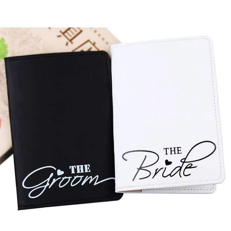 New Bride & Groom Lovers Passport Covers Cast Cast Case Women Men Men Držiteľ kreditnej karty Travel ID a dokument Passport Držiteľ