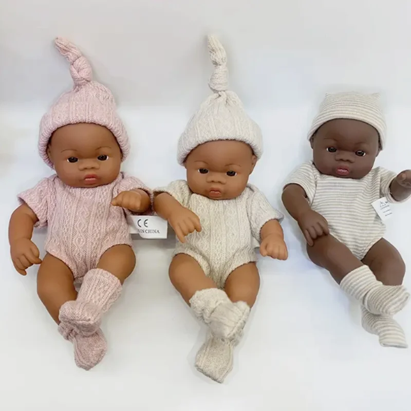 New Brown Reborn Dolls 20 cm Reborn Baby Doll Mini Mini a celkové telo Vinyl Reborn Batoľa bábika pre bábiky pre dievčatá pre dievčatá