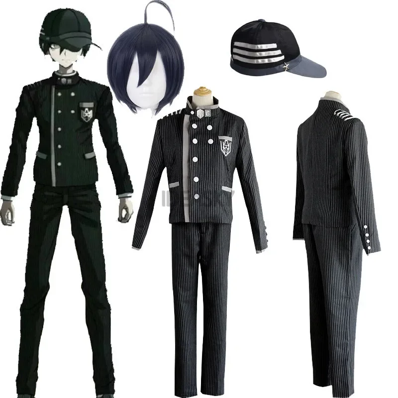 New Danganronpa v3 Cosplay Saihara Shuichi Cosplay kostým anime hra School Uniform Suit Outfit Coat + Pants + Hat F5377