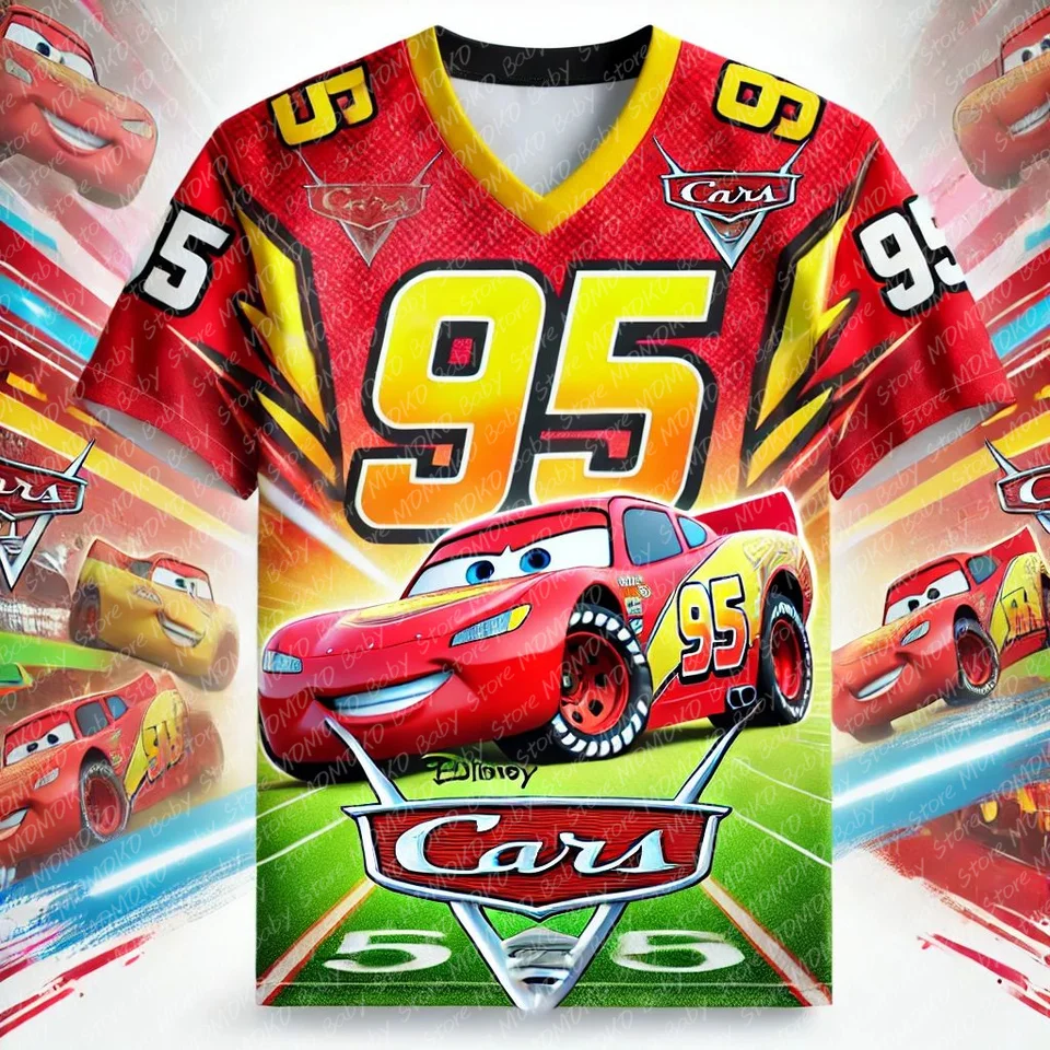 New Disney Cars McQueen Print Športové košele módne detské karikatúry tričká mikiny