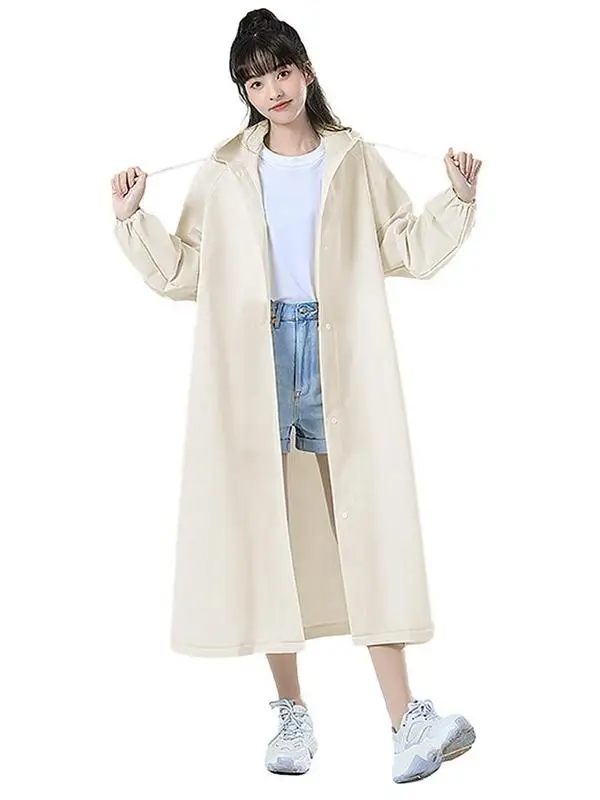 New Eva unisex Rainscoat Zhustený vodotesný dažďový kabát Ženy Muži čierny kempový vodotesný odev na dažďové oblečenie