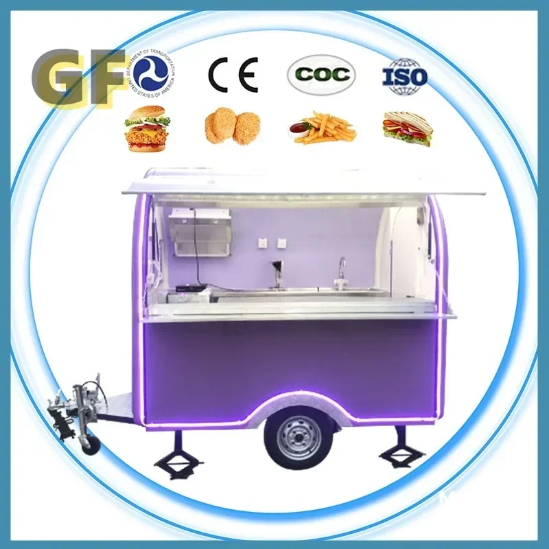 New Food Truck USA Concesie Food Van Trailer Prispôsobený kiosk stánok s mobilnými stravovacími vozidlami