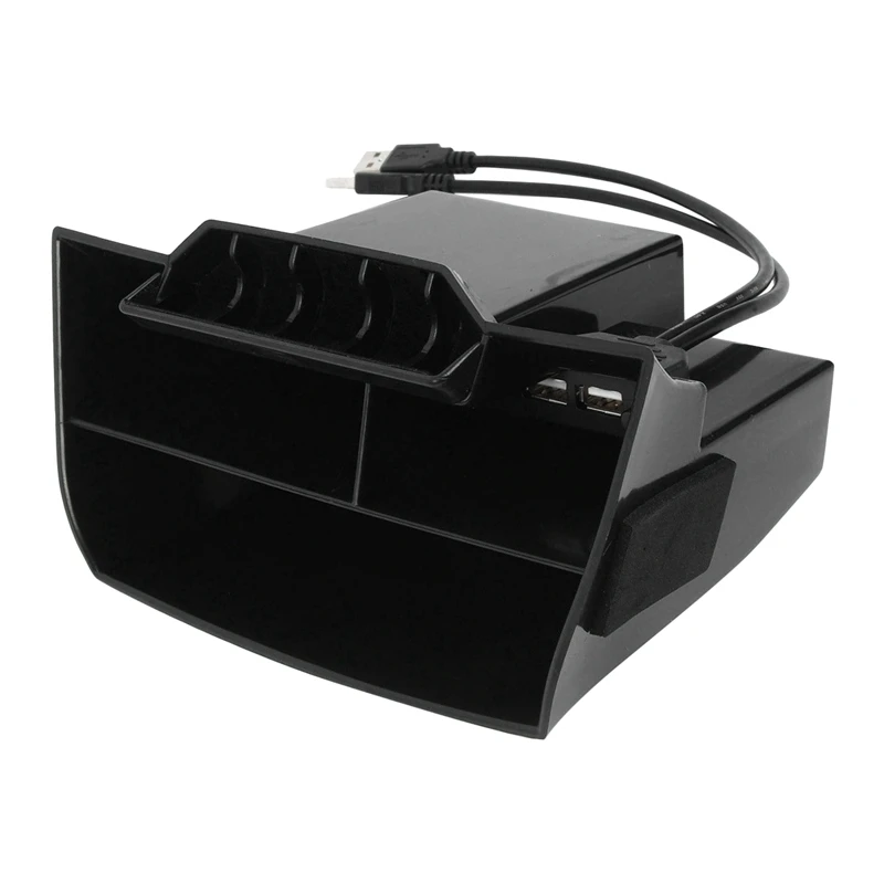 New-for Honda Civic 2016 2017 2018 2018 Interiérové ​​príslušenstvo auto Čierna ABS vnútorná konzola Centrálna úložná skrinka s portom USB