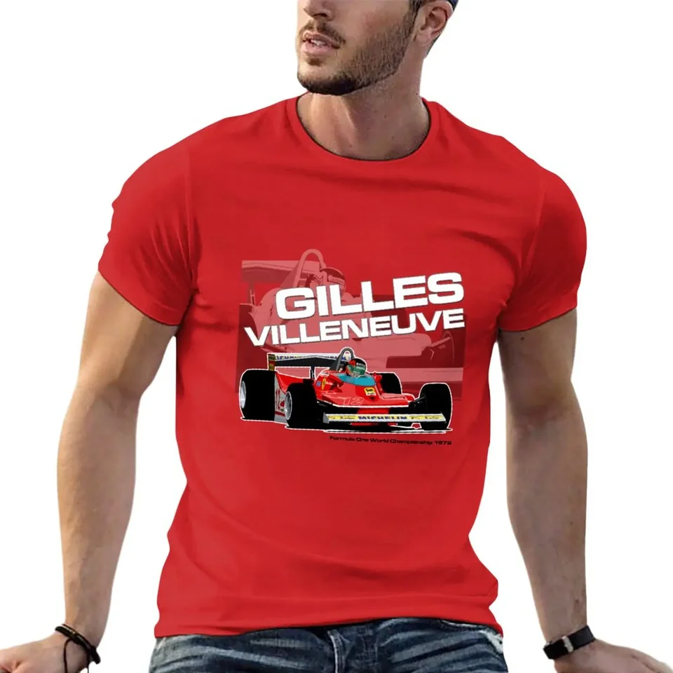 New Gilles Villeneuve - F1 1979 Tričko Trišty s nadmerným tričkom Tričky Tričky Tiekoty pre mužov Pack