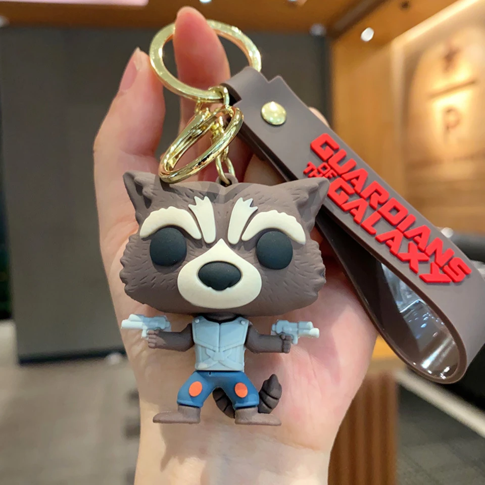 New Guardians of the Galaxy Groot Rocket Raccoon Keychain PVC 1:12 Stupnica 7 cm vianočný darček pre Boyriend Girlfriend