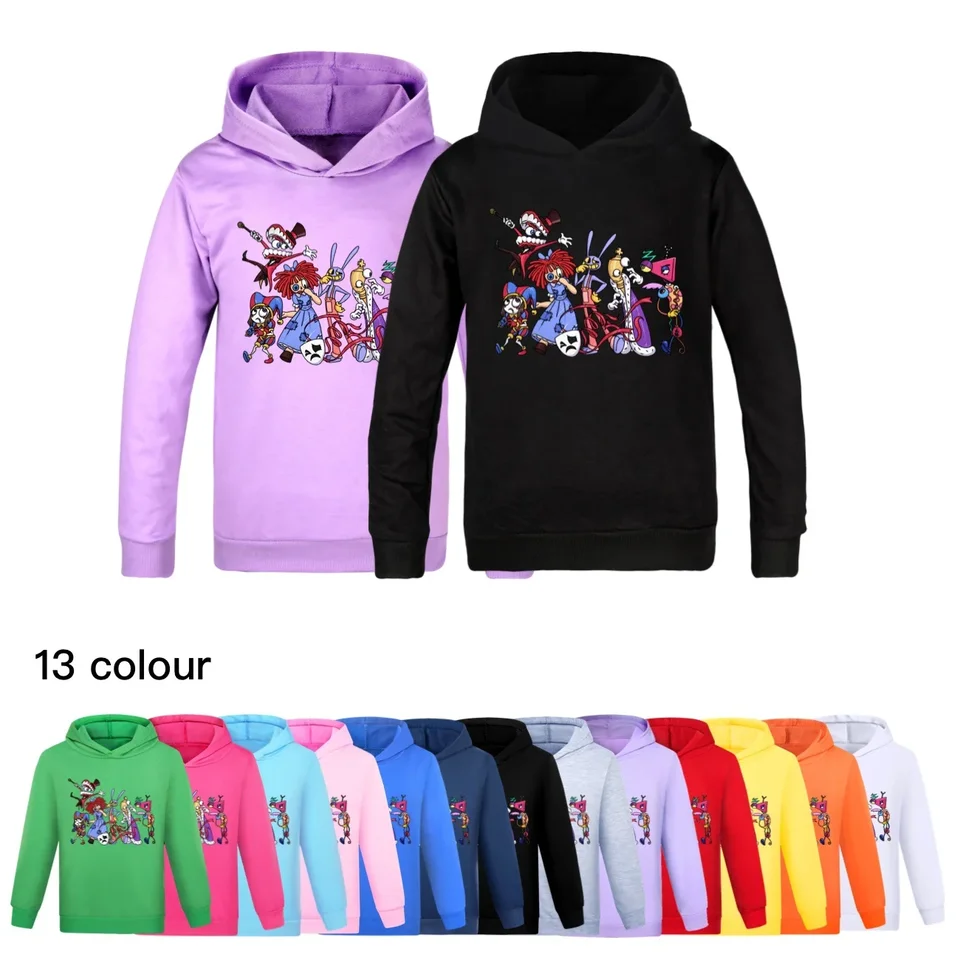 New Hoodie Kids mikiny mikiny, úžasné digitálne cirkusové chlapci, kapucňa mladých chlapcov s kapucňou Basic Coat Sweat2888