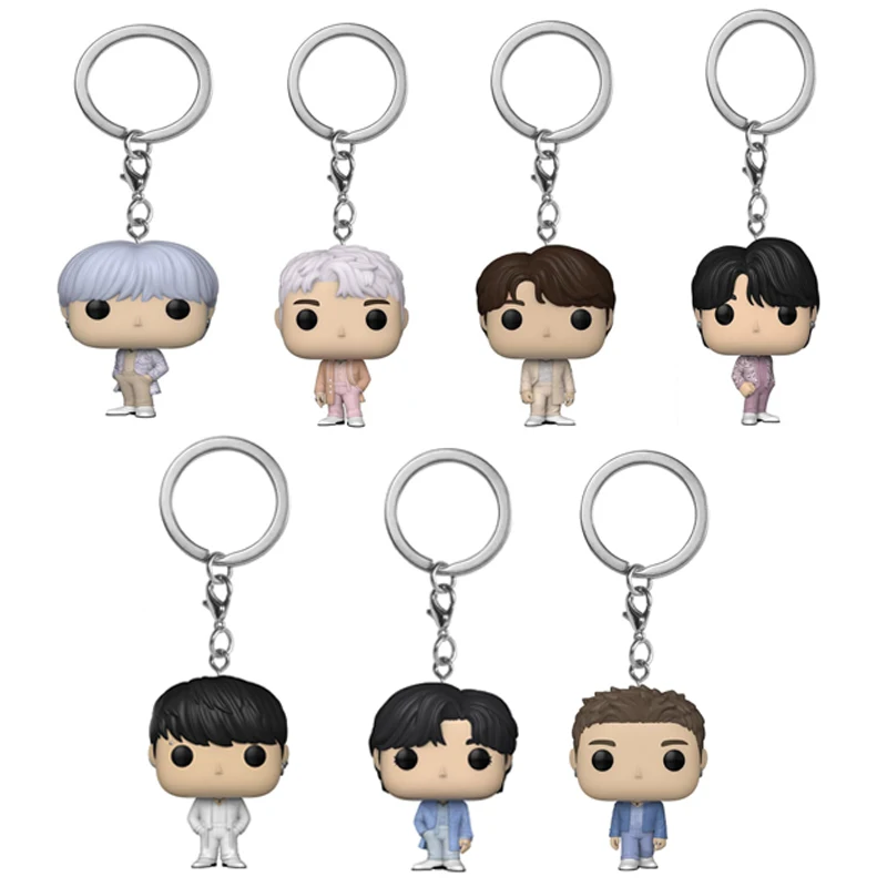 New Kórea proti Jung Kook Jimin J-Hope Jin Suga RM Pocket Keychain Vinyl Action Figures Zbierka modelových hračiek
