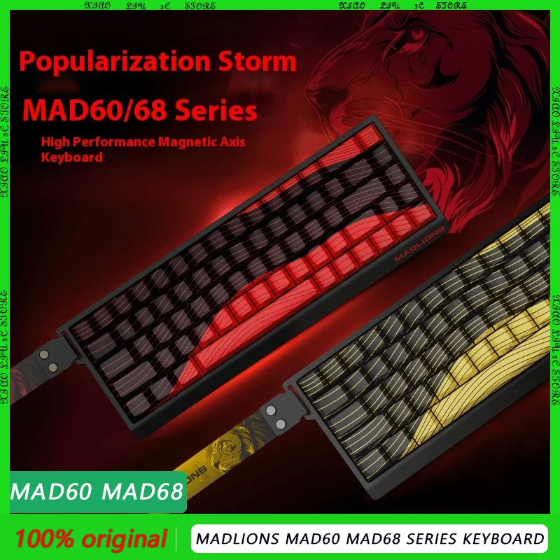 New Madlions MAD60 MAD68 MAGNETICKÝ MEGETICKÝ Klávesnica MECHANICKÁ Klávesnica Prispôsobená E-SPORT 0,04RT 8K Rýchlosť volebného priestoru 0,125 ms latencia