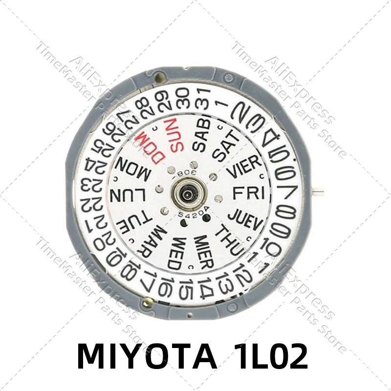 New Miyota 1L02 Watch Move Automatic Japan Original 1002A Quartz Move Gold 3 Hands Watch Accessories Dátum o 3:00