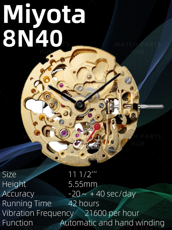 New Miyota 8N40 Watch Movement Citizen Original Original 8N40 Mouvement Automatic Movement 3 Hands Watch Parts