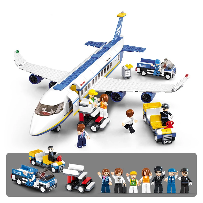 New MOC City Plane Airliner Super vrtuľník Aircraft Letisko Letisko Slávne stavebné bloky tehly súpravy klasický model