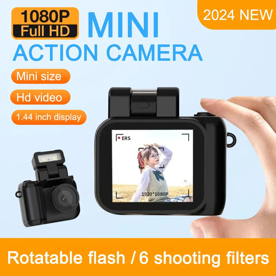 New Monoreflexes v štýle Mini Camera CMOS s flash lampou a batériou prenosný video rekordér DV 1080p s LCD obrazovkou