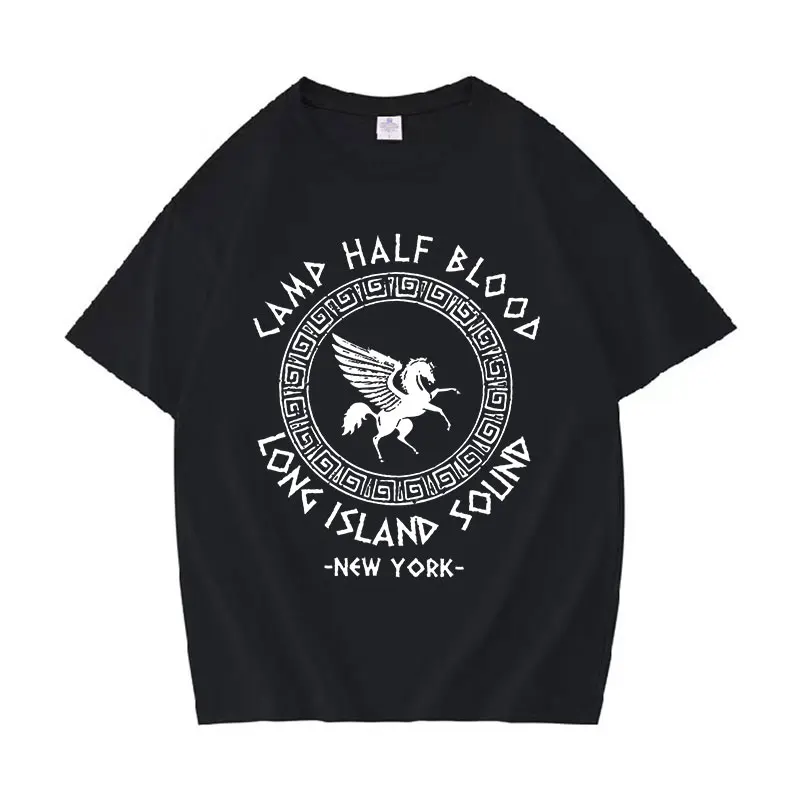 New Percy Jackson Camp Half Blood Long Island Zvuk Tričko Muži Vysoko kvalitné módne nadmerné bavlnené tričká Unisex Streetwear