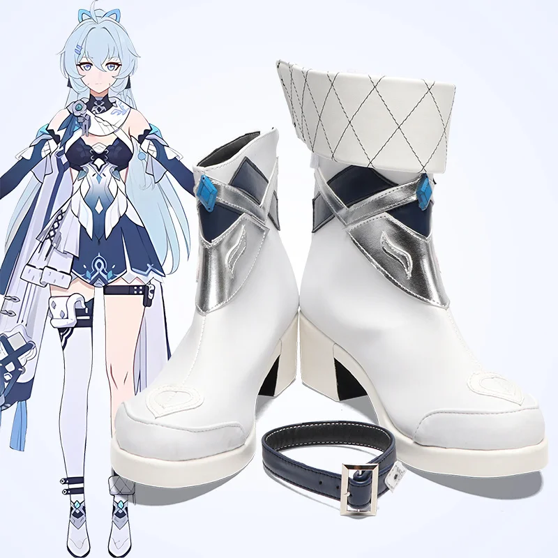 New Shigure Kira Cosplay Game Honkai Impact 3. co cool White Heels Prop Shoes Party Women Custom Boots