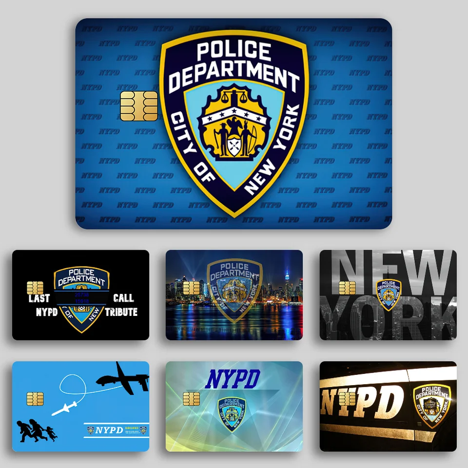 New York City P-Polices D-Department Bank Credit Cards Bus Pass Stumpers Cool Decorácie vodotesná 4ks karta