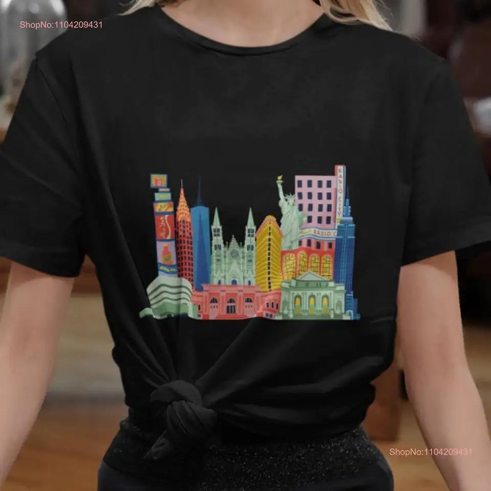 New York City T košeľa mestská panoráma dlhé alebo krátke rukávy