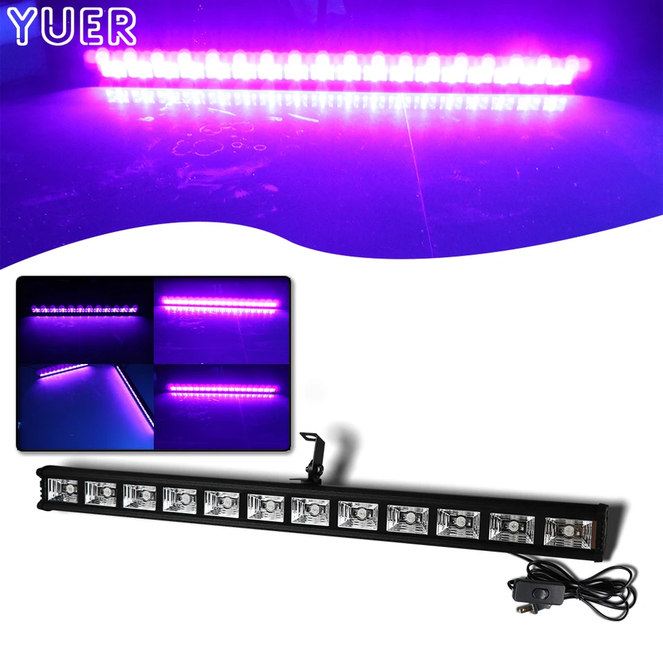 New Yuer Vysoko kvalitný 12x2w UV svetlo trubica pre Blacklight plagát UV Art Spálňa Ultrafialové svetlo pre Halloween a Blacklight