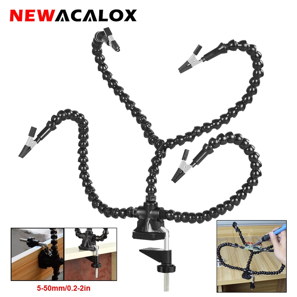 NEWACALOX MULTI SOLTINGERS POMOCI Ručné stolovacie klip TRETLE TRETÍ RUČNÝ STAPICKÝ Stánok Držiak PCB Flexibilný nástroj spájkovania ramien