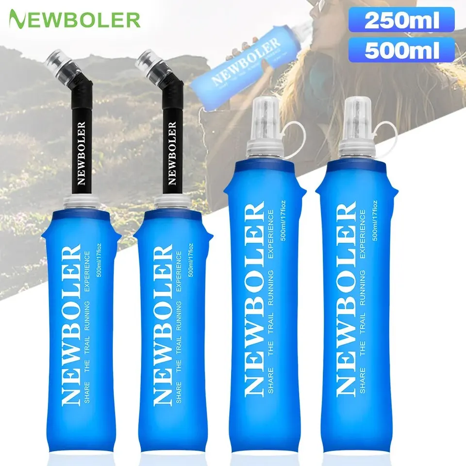 Newboler 250 ml 500 ml fľaša na vodu TPU skladacia mäkká banka Športová voda Fľaša voda vrecko Colpsid Fľaša na vodu Running Kemping